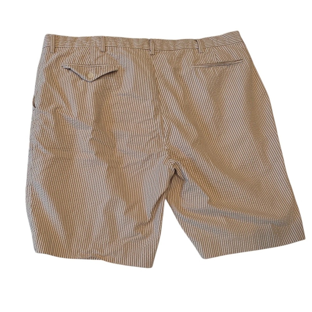 Polo Ralph Lauren Mens Seersucker Shorts Tan White Striped Cotton 40 - Picture 4 of 12
